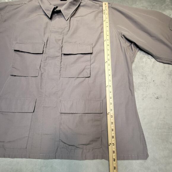 Propper Shirt Mens 3XL Gray Tactical Ripstop BDU Utility 4 Pocket Long Sleeve - Picture 4 of 7